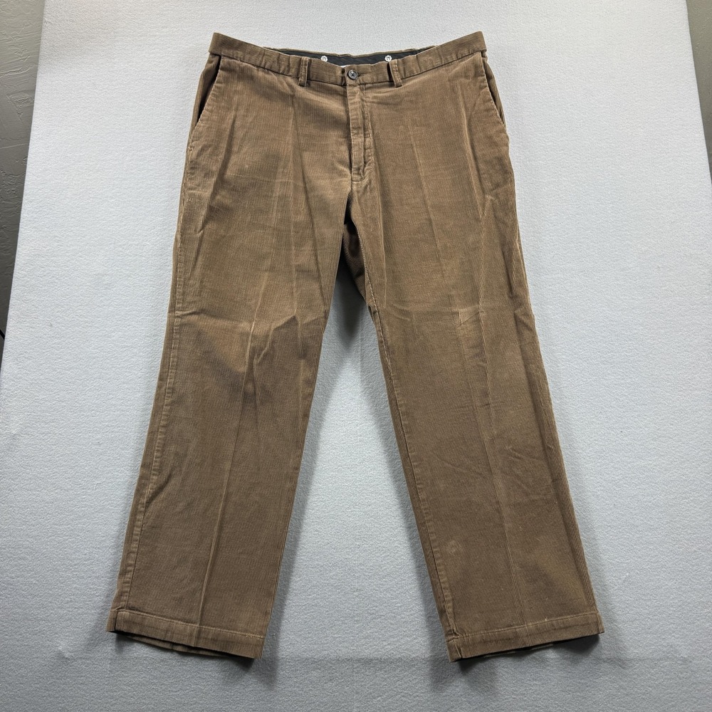 Haggar Pants Mens 40x29 Brown Corduroy Lined Straight Leg Winter Casual